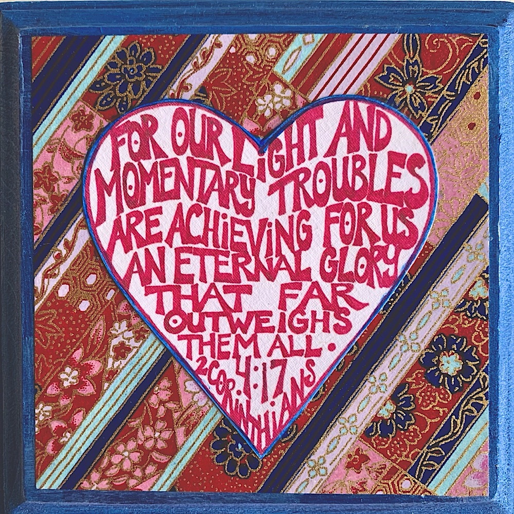 One of a kind handmade scripture art.